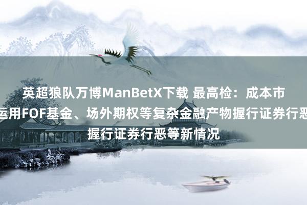 英超狼队万博ManBetX下载 最高检：成本市集上出现运用FOF基金、场外期权等复杂金融产物握行证券行恶等新情况