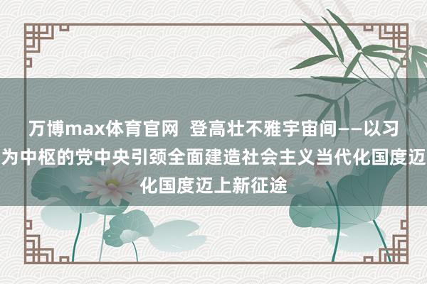 万博max体育官网  登高壮不雅宇宙间——以习近平同道为中枢的党中央引颈全面建造社会主义当代化国度迈上新征途