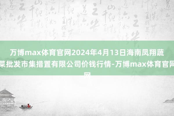 万博max体育官网2024年4月13日海南凤翔蔬菜批发市集措置有限公司价钱行情-万博max体育官网