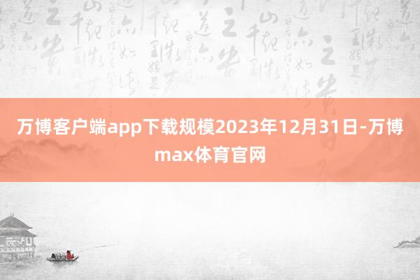 万博客户端app下载规模2023年12月31日-万博max体育官网