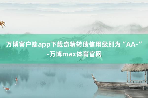 万博客户端app下载奇精转债信用级别为“AA-”-万博max体育官网