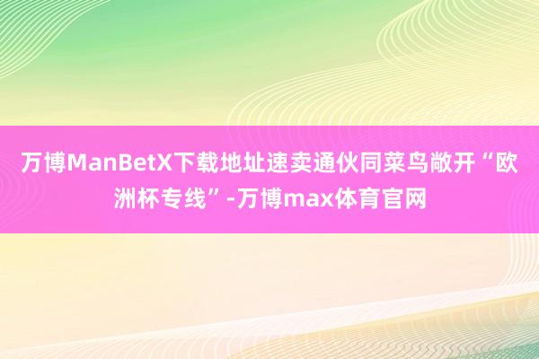 万博ManBetX下载地址速卖通伙同菜鸟敞开“欧洲杯专线”-万博max体育官网