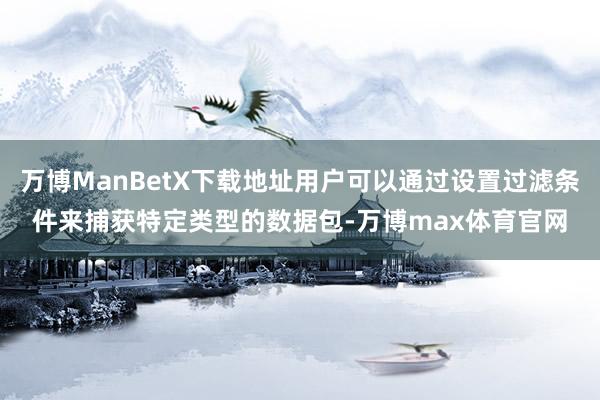 万博ManBetX下载地址用户可以通过设置过滤条件来捕获特定类型的数据包-万博max体育官网