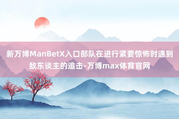 新万博ManBetX入口部队在进行紧要惊怖时遇到敌东谈主的追击-万博max体育官网