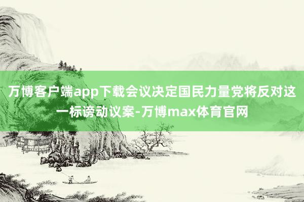 万博客户端app下载会议决定国民力量党将反对这一标谤动议案-万博max体育官网