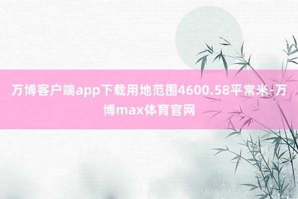 万博客户端app下载用地范围4600.58平常米-万博max体育官网